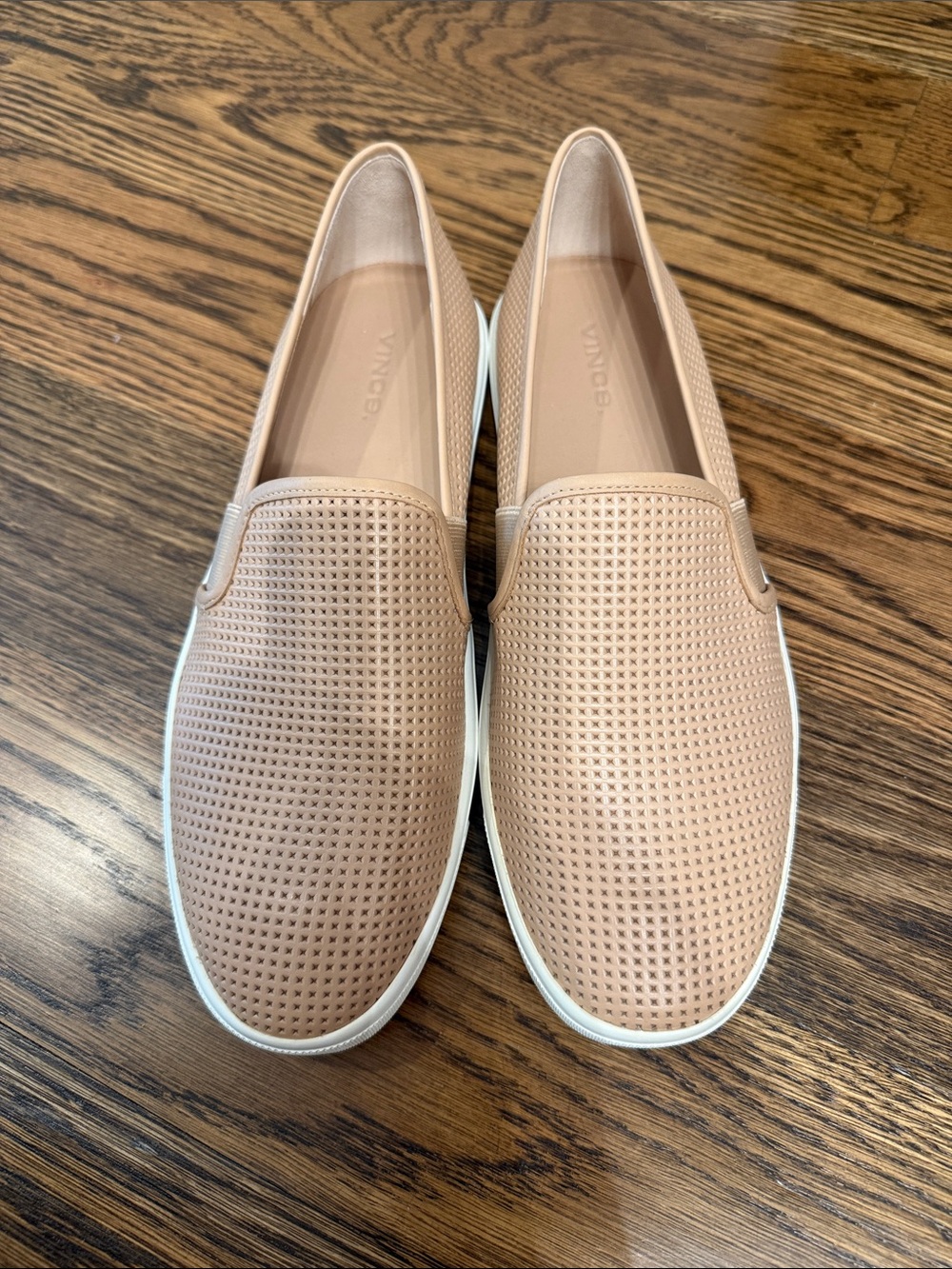 Vince Perforated Slip-On Sneakers in Nude Blush with White Sole